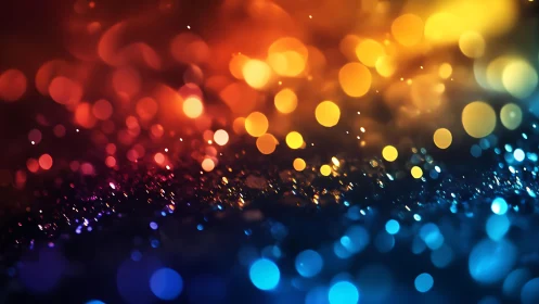 Vibrant bokeh lights abstract background with glitter effect.