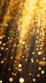 Golden light particles forming abstract shimmering bokeh.