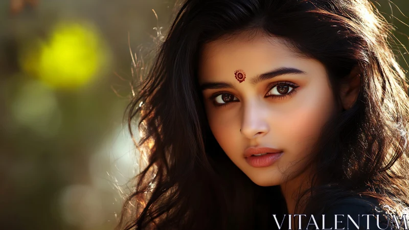 Photorealistic portrait with shallow depth and warm bokeh field.