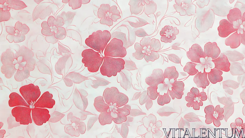 Blushing botanical wallpaper where pastel petals quietly sing.