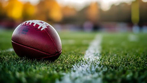 Game day begins as a lone football rests on fresh turf