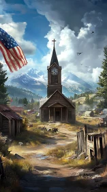 Old mountain church anchors a quiet frontier valley town