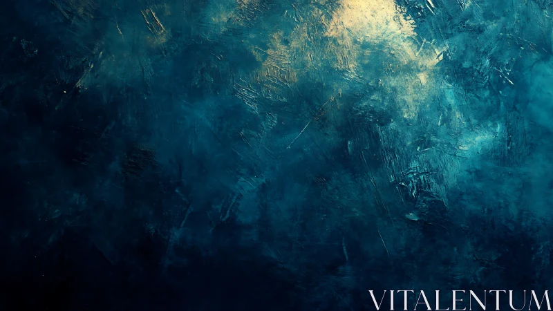 Moody teal textures welcome a soft glow of distant light