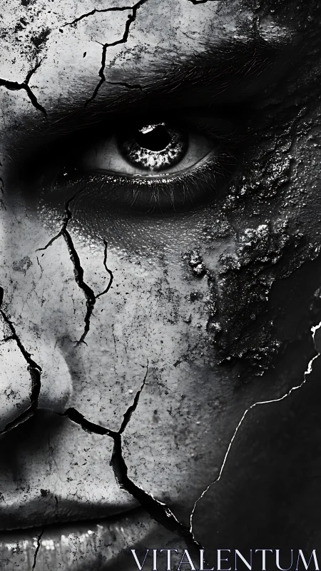 Stone skinned gaze shattering in slow, silent rebellion.