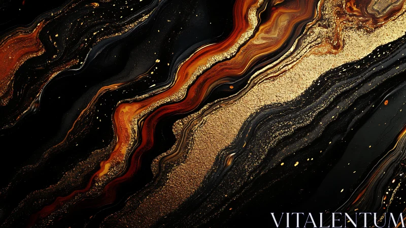 Molten gold rivers flowing through obsidian darkness.