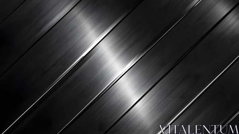 Brushed Metal Panel Abstract with Diagonal Lines and Shine.