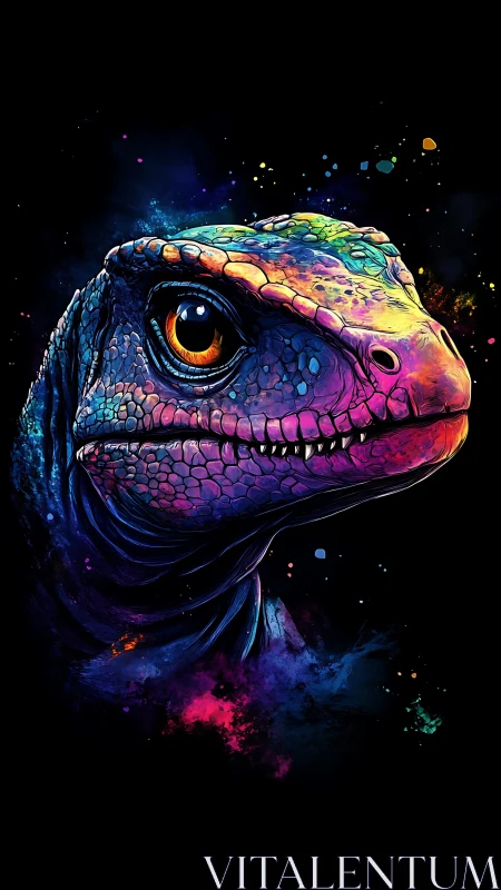 Nebula scales ignite as a cosmic lizard studies the void