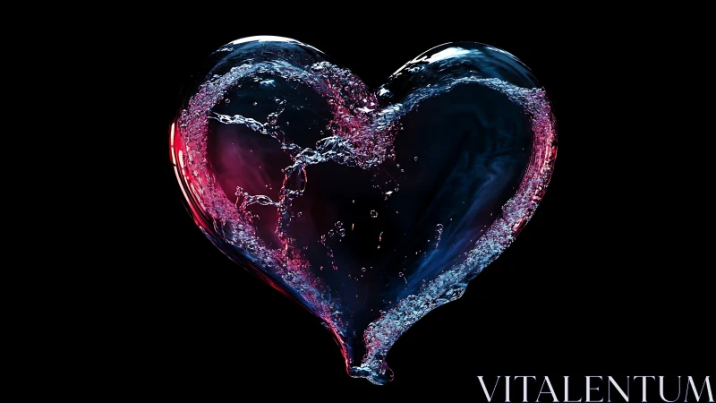 Luminescent Liquid Heart: High-Speed Water Dynamics with Neon Color Mapping