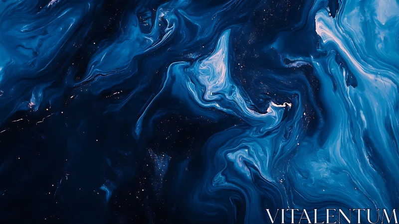 Deep cosmic blue nebula swirls suggest a liquid galaxy.