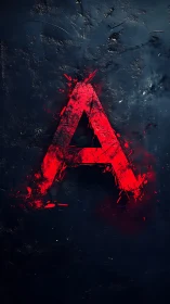 Red splattered letter A on distressed dark background.
