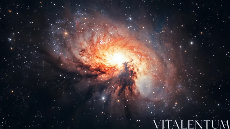 Blazing galactic core exploding through star-filled void.