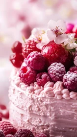 Pink Velvet Dreams: Berry and Blossom Cake.