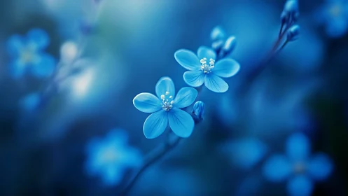 Cerulean Petals: Luminous Whispers of Blue.