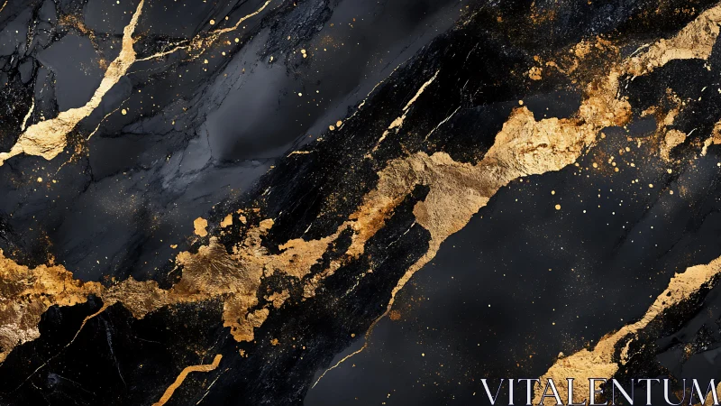 Midnight marble galaxy streaked with molten gold rivers.