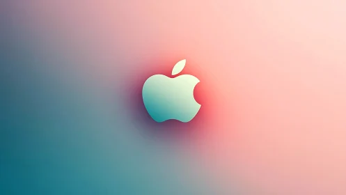 Gradient-lit apple silhouette with soft specular glow and bokeh diffusion