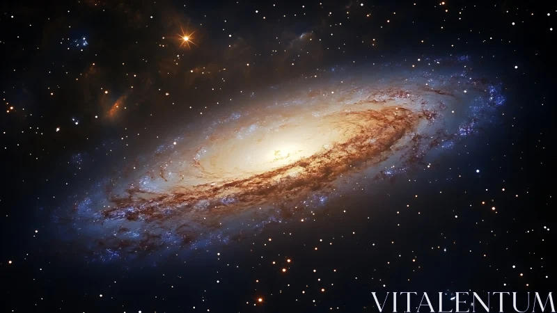 Edge-on barred spiral galaxy with luminous dust lanes and starburst core