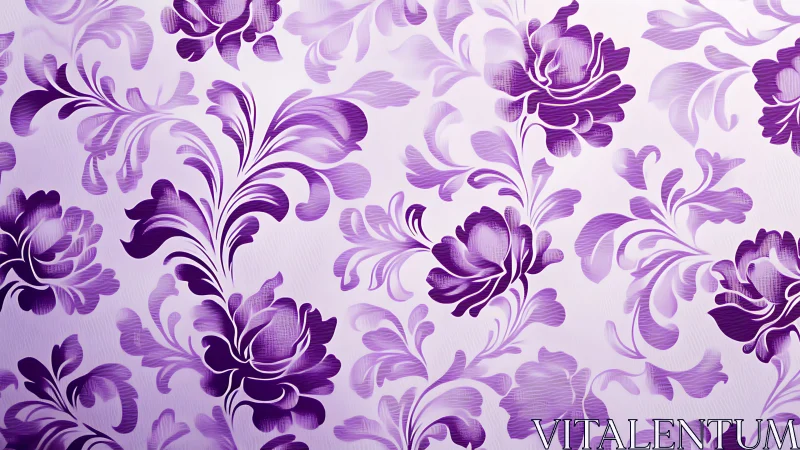Purple Floral Pattern Ornate Baroque Design.