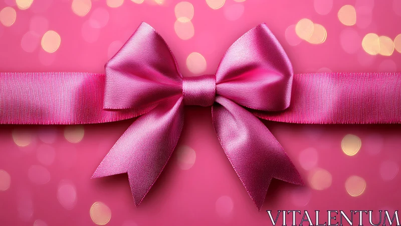 Elegant Pink Bow on Vibrant Backdrop with Soft Bokeh