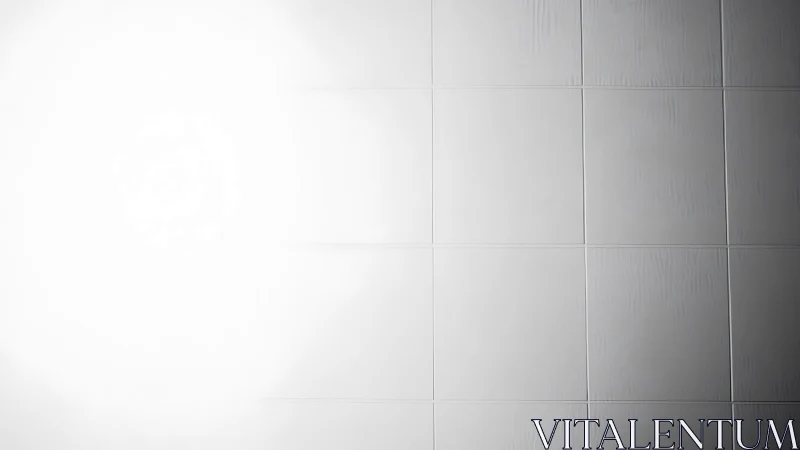 Glowing void spills over a tiled wall of quiet geometry