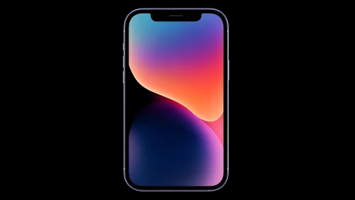 Smartphone Display Showing Gradient Color Blend Wallpaper