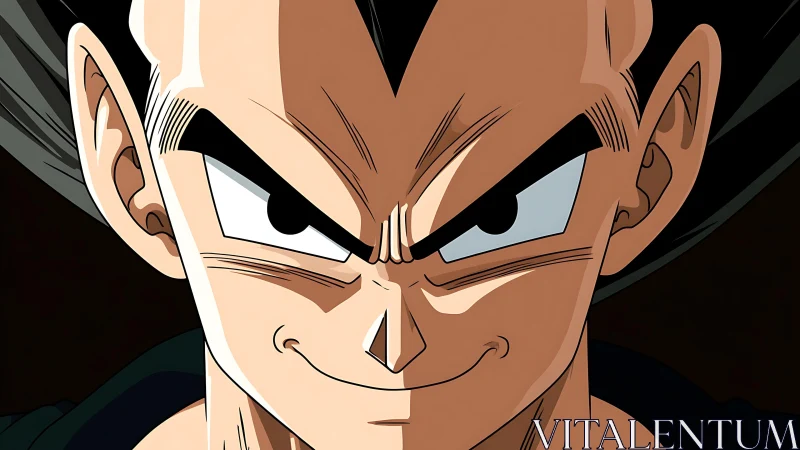 Close-up anime portrait of spiky-haired warrior with smirk
