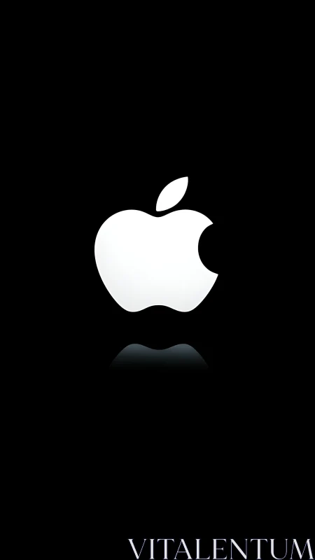 Apple Logo Illuminated Against Black Background