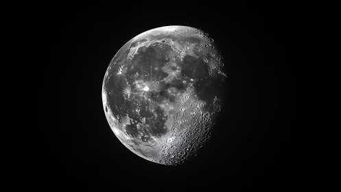 Detailed lunar surface portrait reveals craters and maria