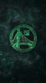 Circular green emblem depicts stylized bridge and graph icon