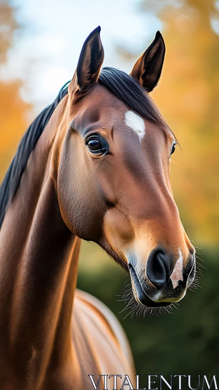 Bay horse portrait rendered in high-detail photoreal style