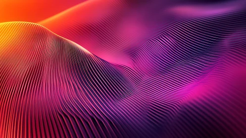 Flowing neon waves over softly glowing digital dunes.