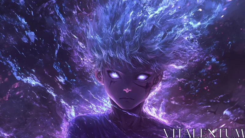 Psychic prodigy unleashes cosmic violet energy storm