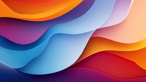 Vibrant layered color waves in abstract digital gradient.