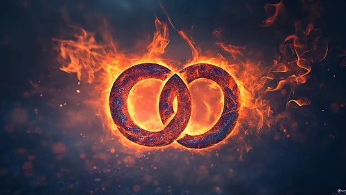 Infinity Symbol Engulfed in Molten Fire and Plasma Energy.