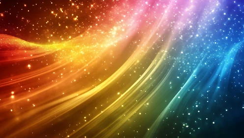 Prismatic starlight rivers sweeping across a cosmic dusk.