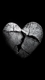 Heart shape formed from cracked dried leaf specimen