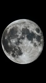 Photorealistic telescopic study of the lunar near side surface.