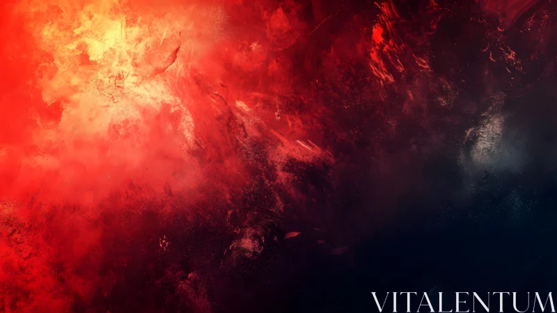 Fiery Abstract Digital Art With Vivid Red and Black Textures.