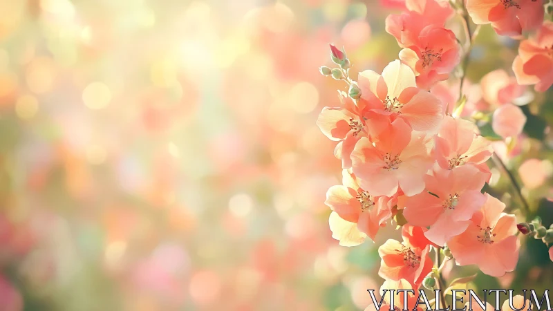 Coral Roses Bask in Golden Hour Glow.