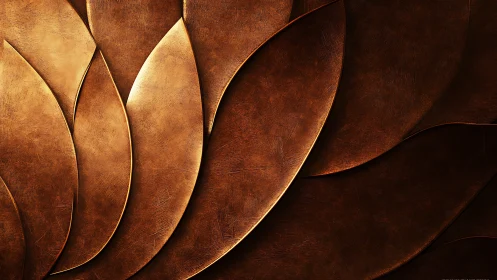 Warm copper leaf layers unfold in a soft metallic embrace