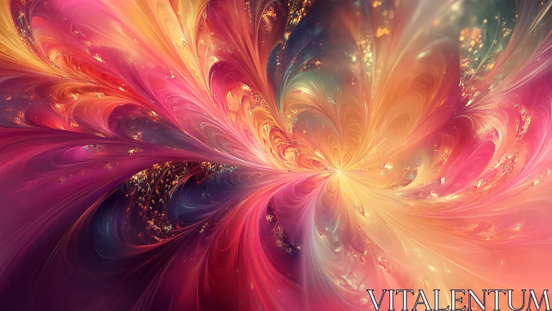 Fractal-based radial gradient pattern forms swirling color field