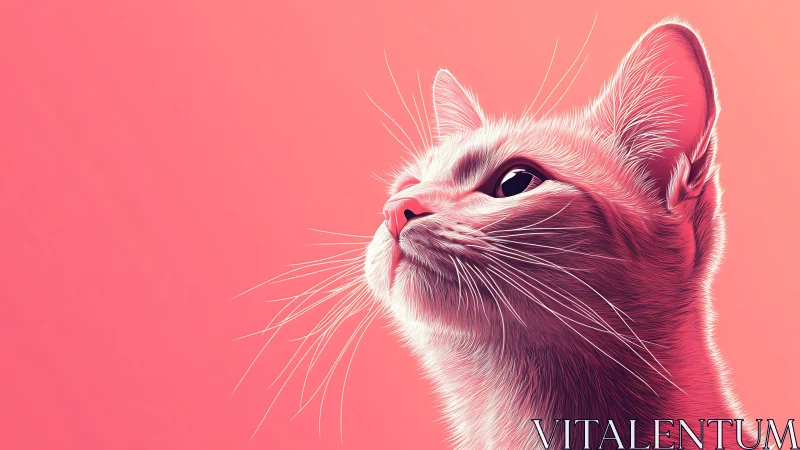 Portrait study renders a feline subject with neon gradient tonality.