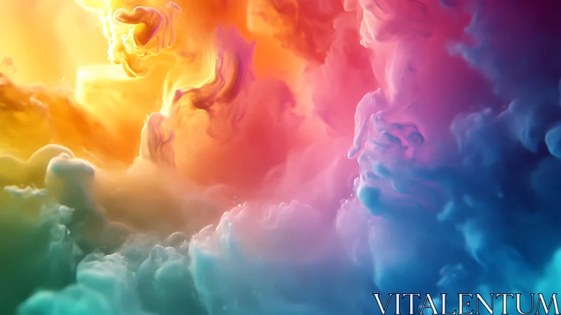 Chromatic nebula clouds in luminous gradient atmosphere.