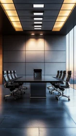 Boardroom Theater: Chrome Thrones Wait in Amber Silence.