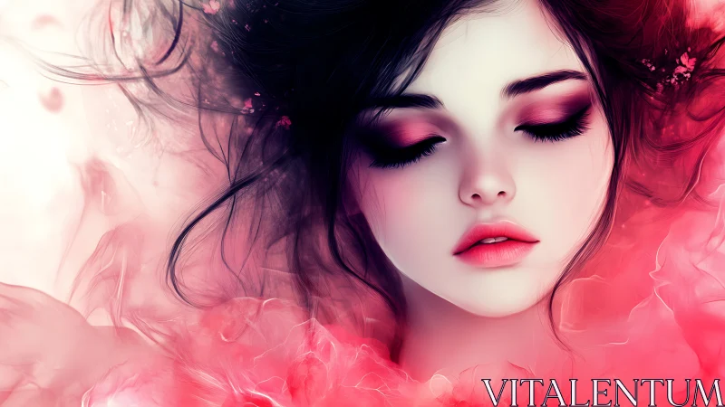 Dream-drenched portrait lets rose colored silence softly bloom