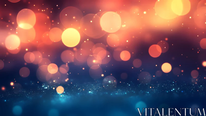 Vibrant abstract bokeh lights with sparkling blue and orange tones.