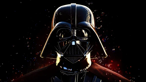 Dark armored figure under stark cosmic backlight.