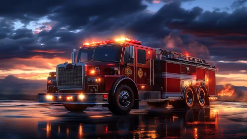 Inferno Engine: Crimson Giant Roars Through Apocalyptic Skies.