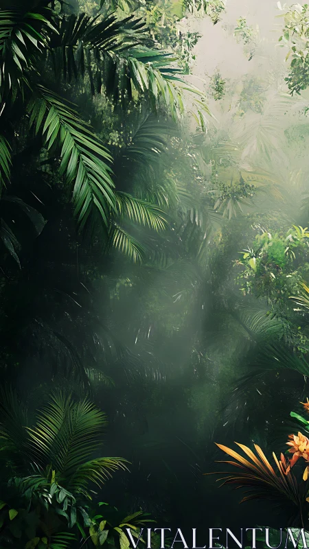 Emerald Cathedral: Where Misty Jungle Whispers Through Fronds