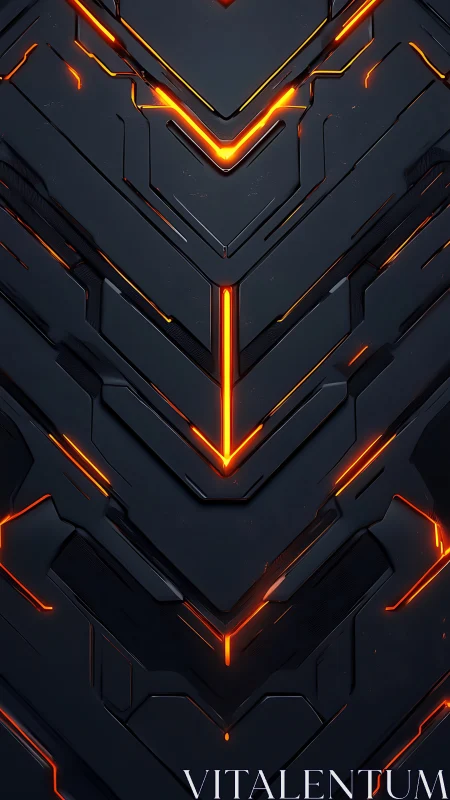 Neon Ember Circuitry Carving Paths Through Midnight Alloy.