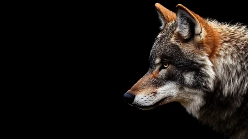 Quiet Watch of the Lone Wolf Against Midnight Silence.